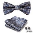 Men's Jacquard Bow Tie Set – Bow Tie, Pocket Square & Cufflinks | 36 Colors | Canada & USA