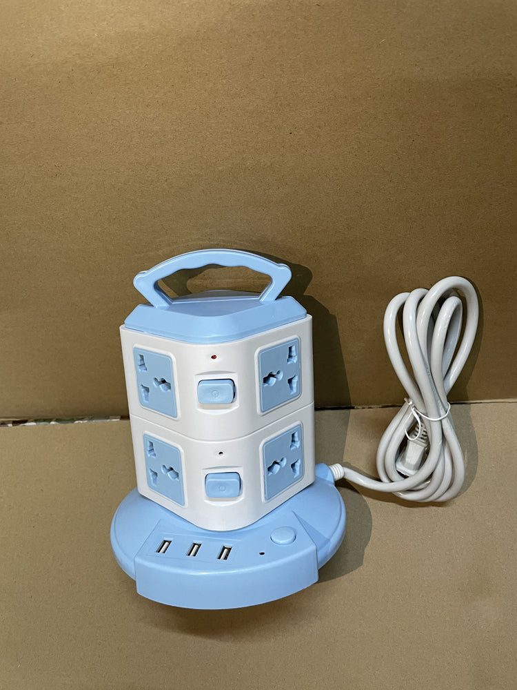 Vertical Tower Power Strip with USB Ports, 2m Cord, 2500W, 2 to 5 Tiers