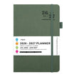 2026–2027 Weekly Monthly Planner Notebook – A5 Faux Leather Cover, 100gsm, Sewn Binding (7 Colours)