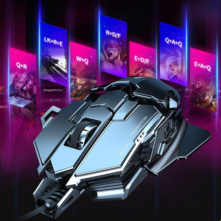 Forerunner MK500 Esports Gaming Mouse – Wired, 12000 DPI, Macro Keys, Metal Weighted (Black / Silver)