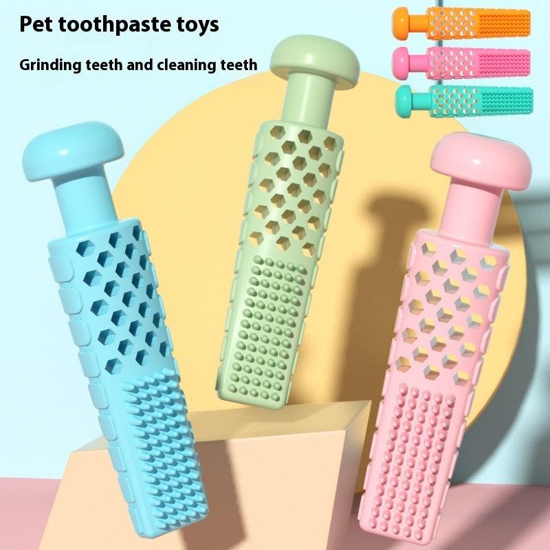 Dog Toothbrush Chew Toy – Rubber Dog Dental Cleaning Toy for Puppies & Aggressive Chewers