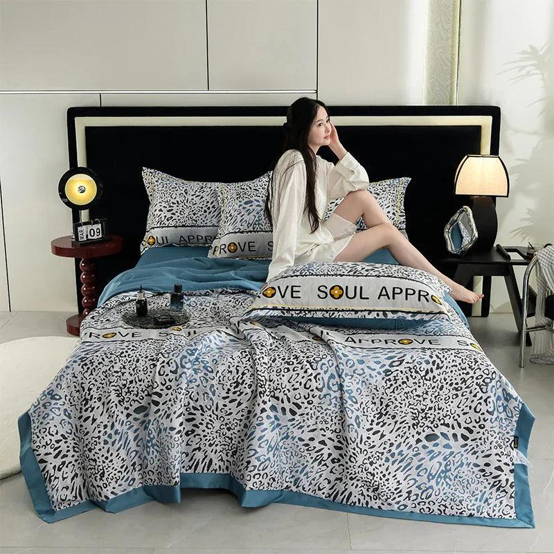 Printed Washed Tencel Summer Cooling Duvet Four-piece Set