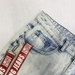 Men's Ripped Patchwork Biker Jeans – Slim Fit Distressed Denim Streetwear Pants