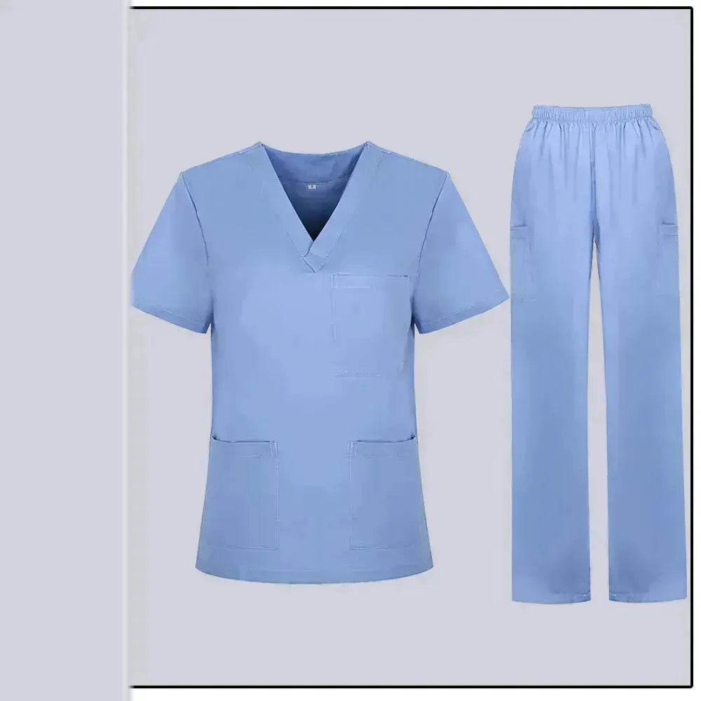 Women Nurse Uniform Female - Hospital Nurse Costume - V Neck Top Pants Set