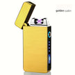 1pc Hot Electric Windproof Metal Lighter, Double Arc Flameless Plasma Rechargeable USB Lighter, LED Power Display Touch Sensor Lighter Christmas Gift