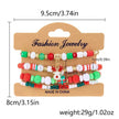4pcs Christmas Snowman Handmade Beaded Bracelet set gift idea
