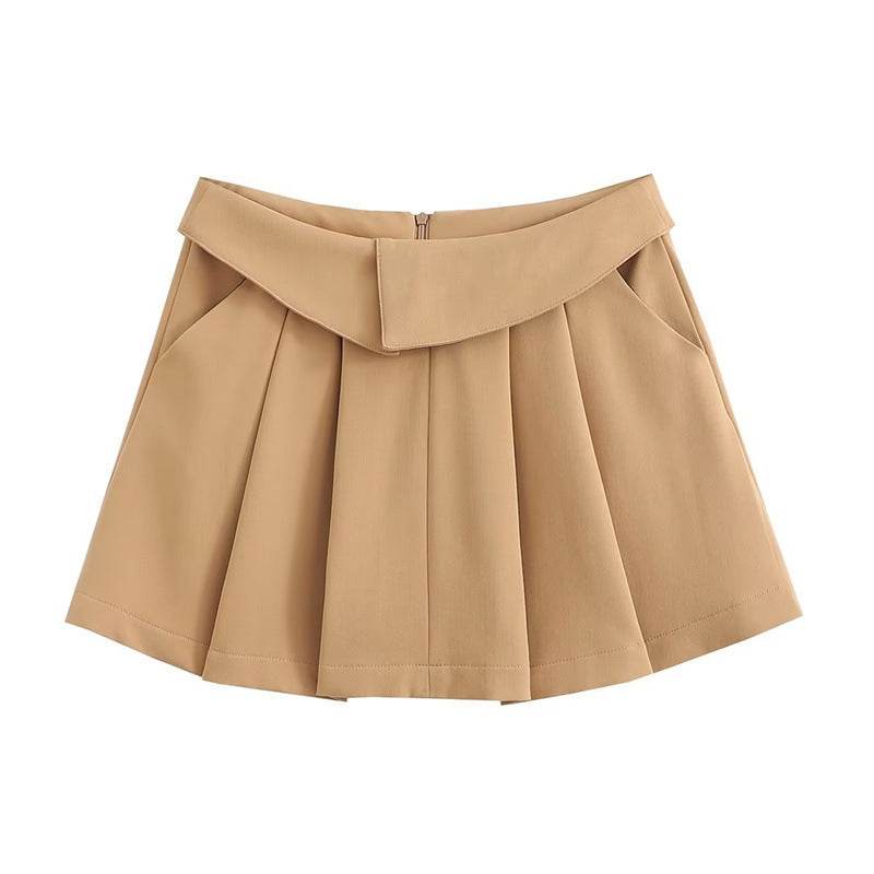 European And American Style College Style High Waist Mini Pleated Skirt