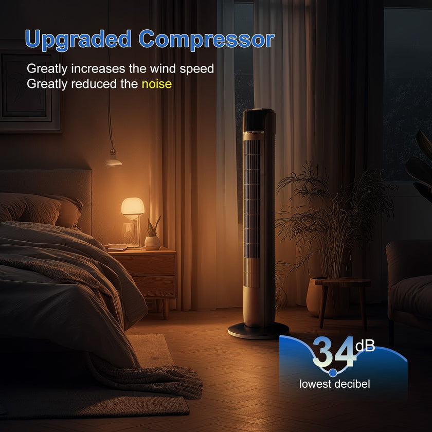Standing Tower Fan 35-Inch – 5-Speed Remote Control, 12H Timer & 60° Oscillation