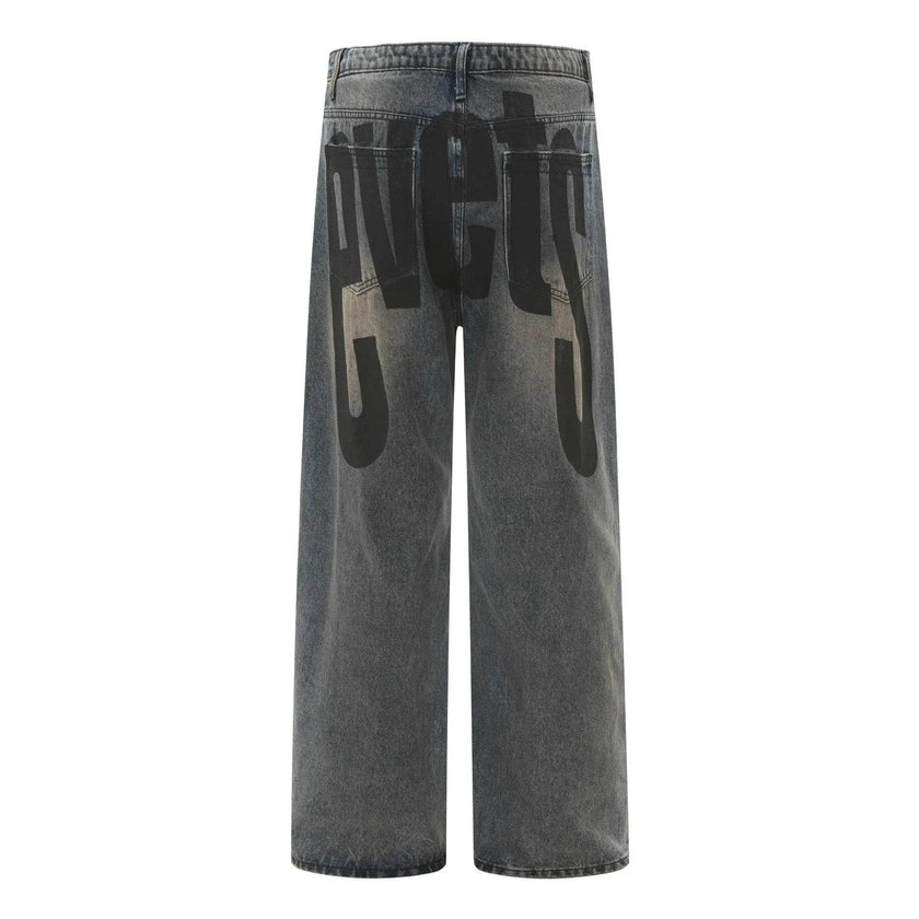 High Street American Washed Distressed Baggy Denim Baggy Jeans Pant Pant unisex