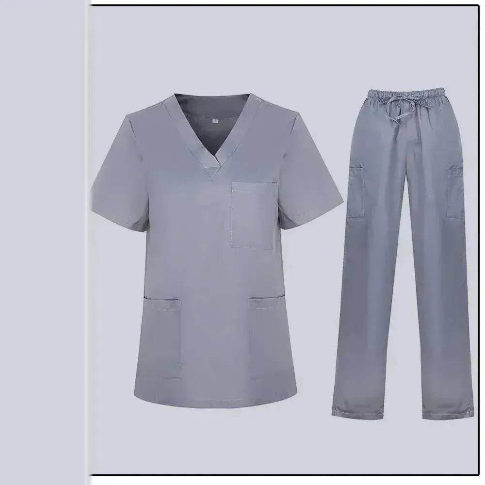 Women Nurse Uniform Female - Hospital Nurse Costume - V Neck Top Pants Set