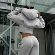 Y2K Slim-Fit Zip-Up Corset Hoodie – Long Sleeve Street Fashion Cardigan in Grey & White (S–L)