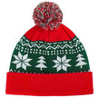 Jacquard Christmas Fluffy Ball Cap Thermal Head Cover Knitted Hat