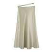 High Waisted Midi Silk Satin Skirt