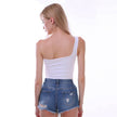 Casual Summer tops One shoulder crop tank top ladies