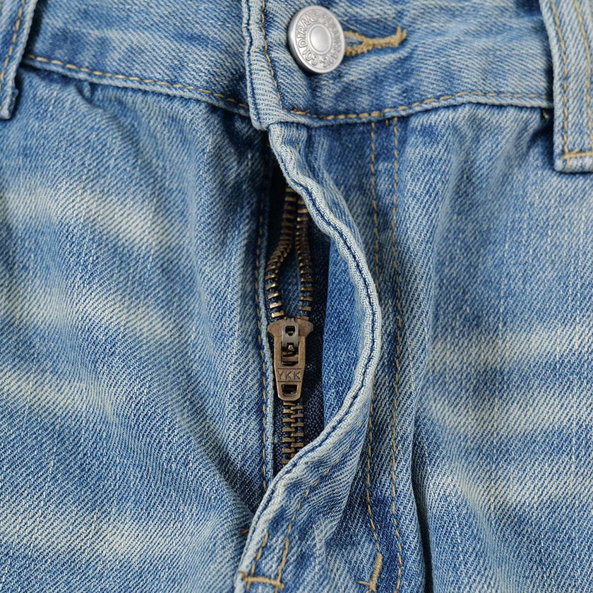 American Retro Wash Gradient Spray Painting Denim Trousers Men Jeans