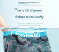 Ice Silk Men's Boxers Breathable Printed Boxer Briefs Mid waist