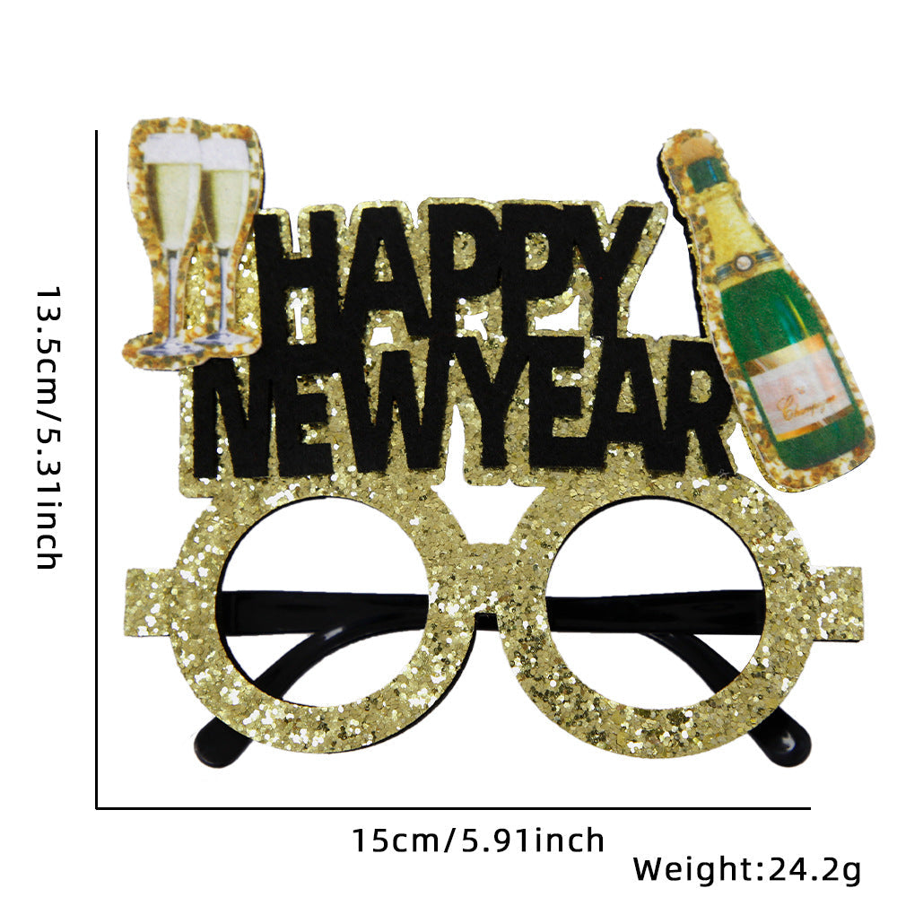New Year Party Photo Prop Glasses Set – Funny NYE Novelty Glasses & Hats