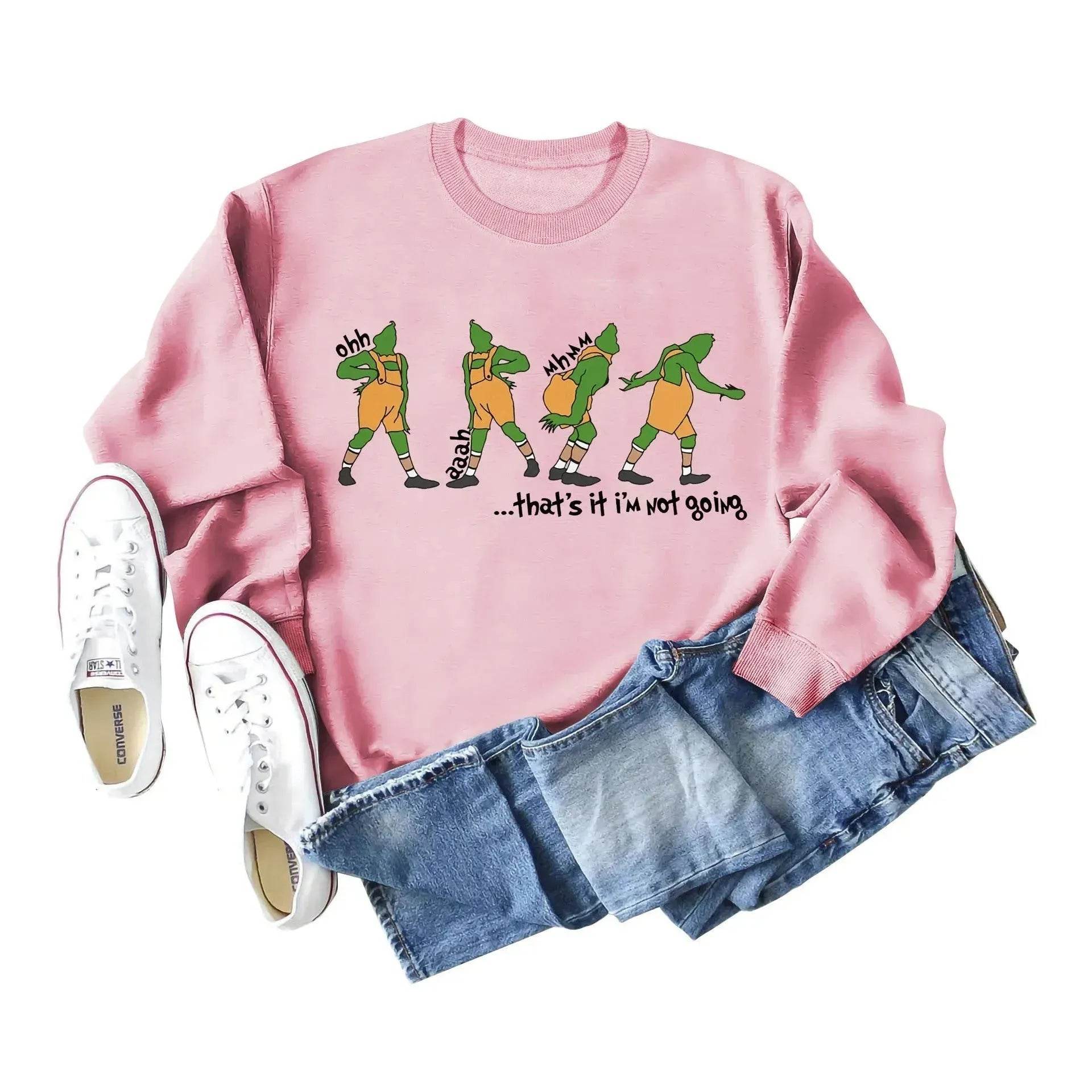 Women's Christmas Printed Long Sleeved  Pullover Sweatshirt