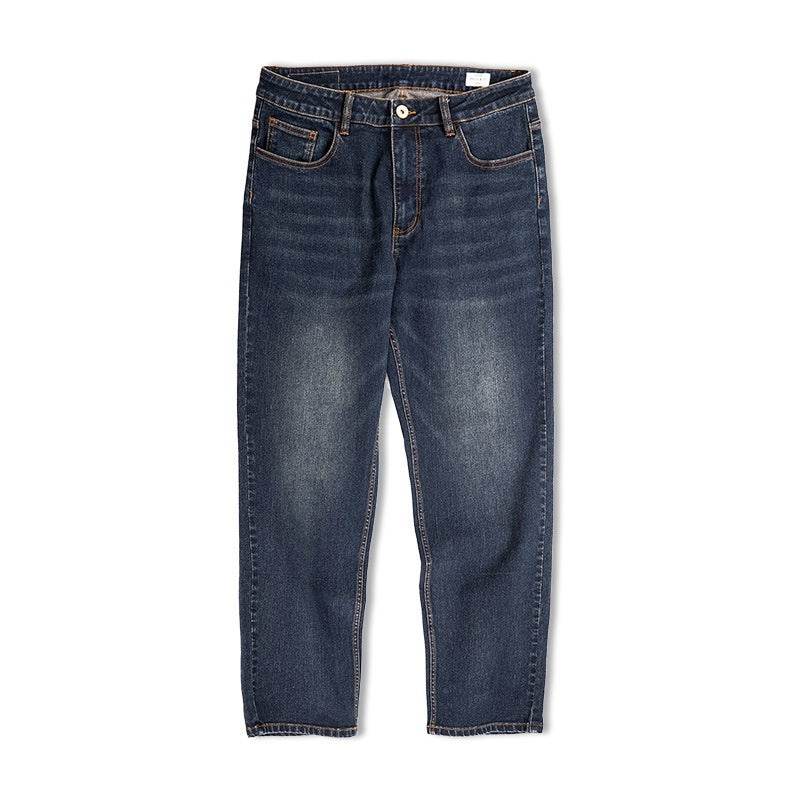 Denim Cotton Men's Vintage Denim Washed Straight Jeans pant