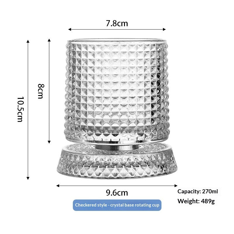 Luxury Spinning Glass with Crystal Base – Stress-Relieving Rotating Cup, 9 Styles