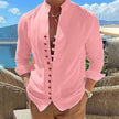 Men's Cotton Linen Casual Loose Long Sleeve Shirt
