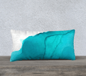 Throw Pillow Cover| 24 x 12 | Blue Ink Wave