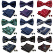 Men's Jacquard Bow Tie Set – Bow Tie, Pocket Square & Cufflinks | 36 Colors | Canada & USA