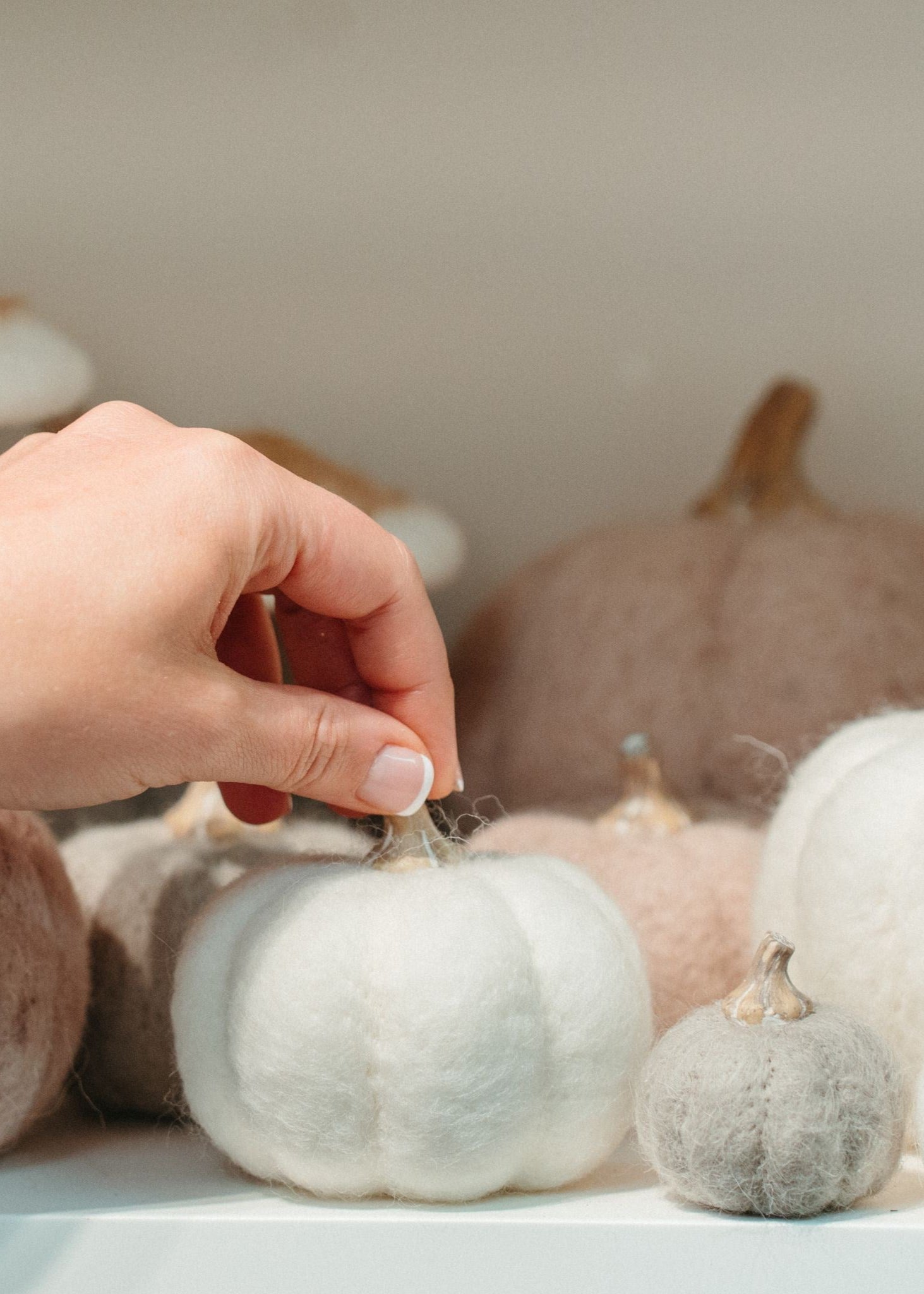 Felt Pumpkin - Grey