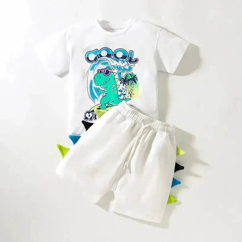 Boys' Short-sleeved Cartoon Cute Short Sleeve Shorts Two-piece  for boys