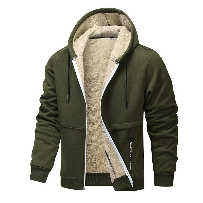 Lambswool Coat – Men’s Warm Polyester Winter Coat in Solid Colors