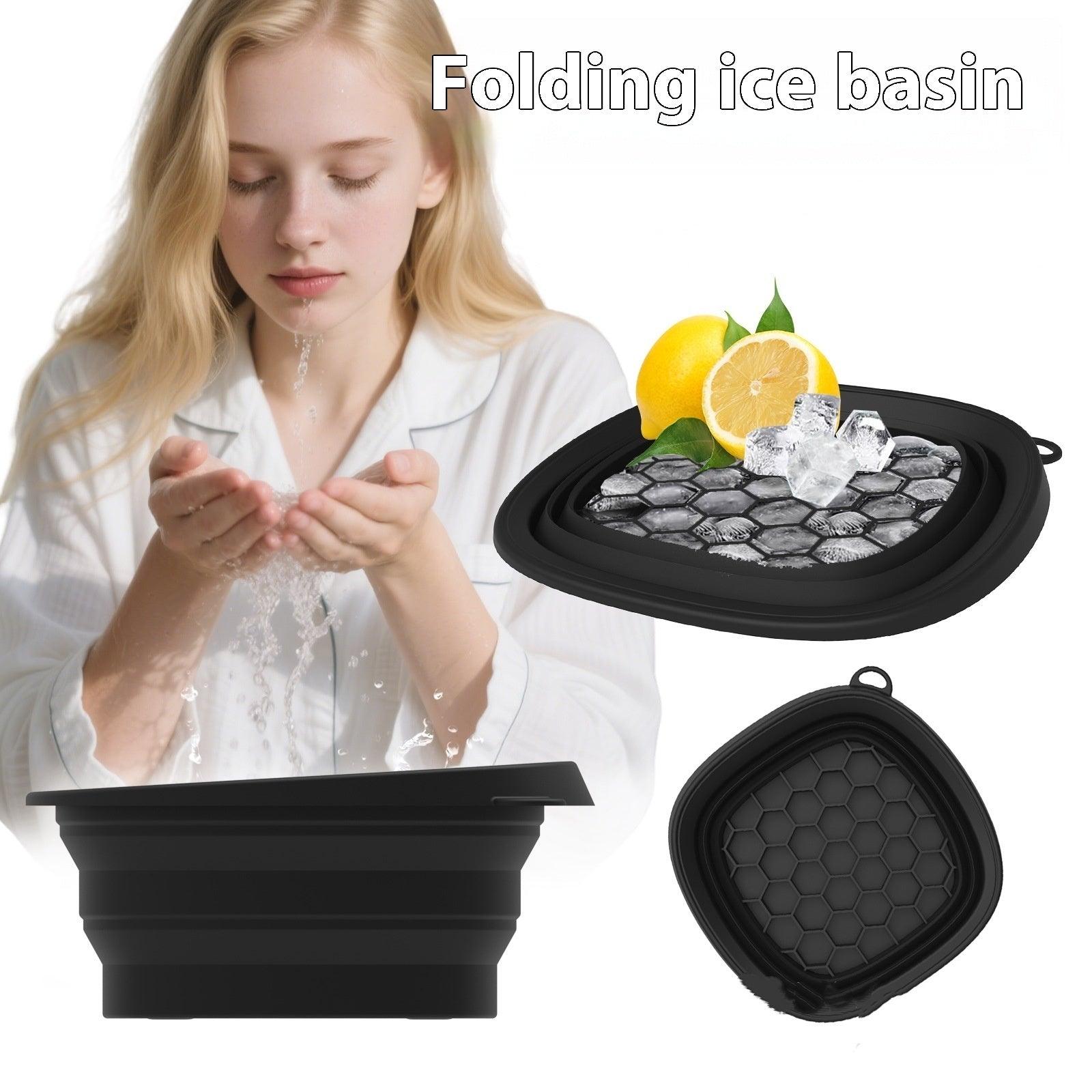 Silicone Ice Bath Face Basin with Folding Ice Tray
