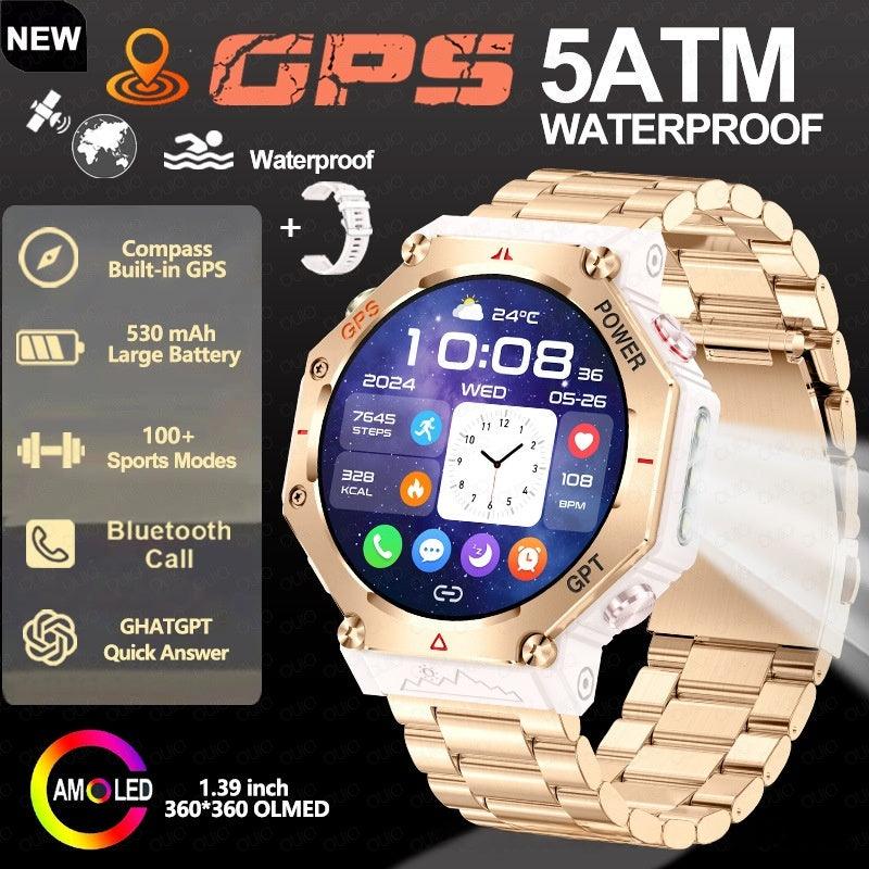 KC91 Smart Watch with Flashlight, Heart Rate, NFC and Bluetooth Calling