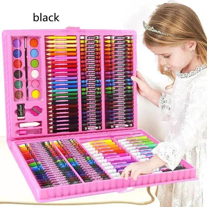 Double Panel Easel Version Watercolor Pen Set Brush Crayon Oil Pastel Children Painting Coloring Drawing Art set.