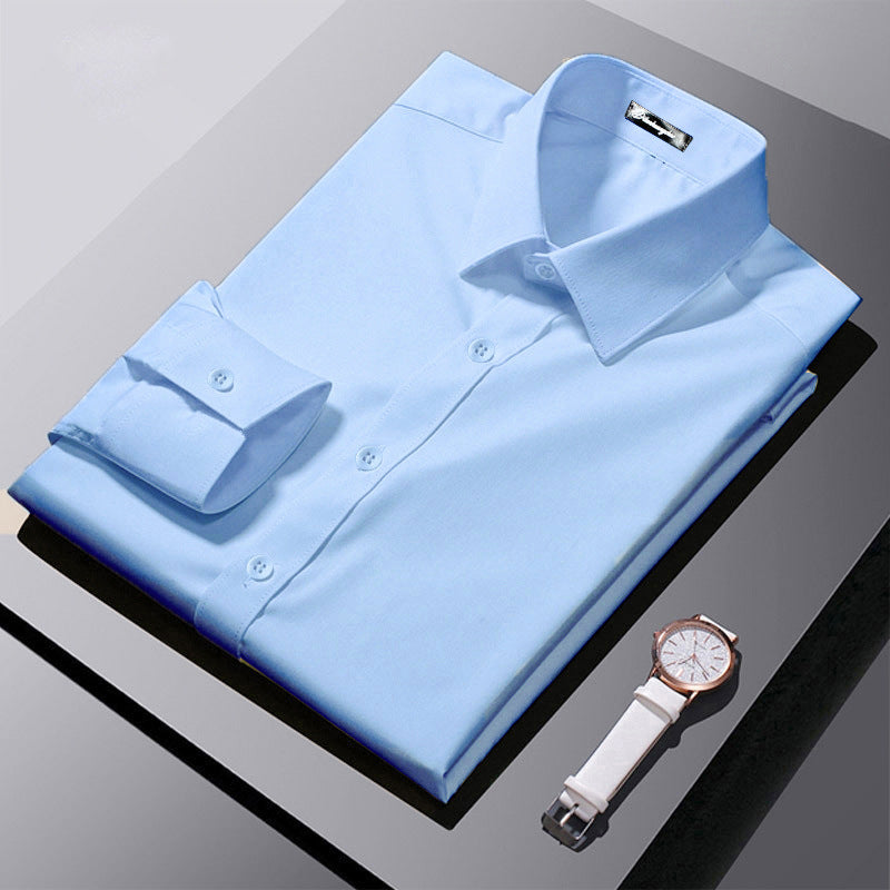 Men's Korean Style Slim Fit Business Dress Shirt – S to 5XL, 7 Colors