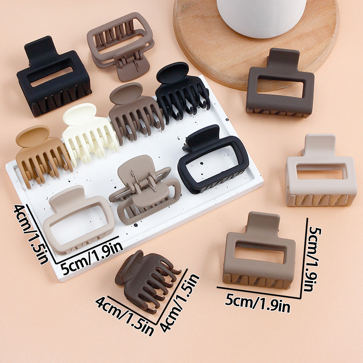 Coffee Series Hair Barrette Combination Set – Plastic Resin Hair Clips for Women