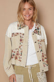 Floral Corduroy Quilted Button Down Jacket