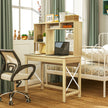 Sloan Computer Desk with Hutch and Storage Shelves-Oak