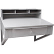 Bureau de magasin mural, 87,6 cm (l) x 71,1 cm (p) x 78,7 cm (h), gris.