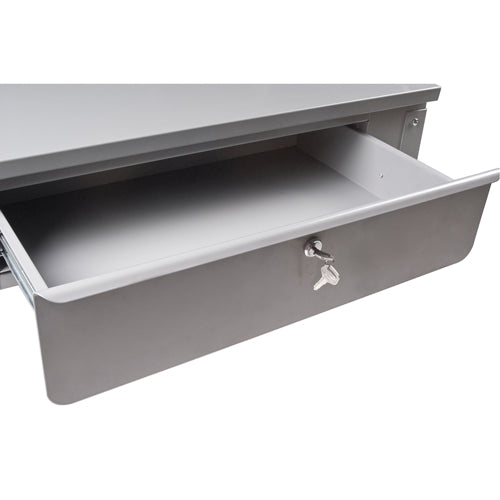 Bureau de magasin mural, 87,6 cm (l) x 71,1 cm (p) x 78,7 cm (h), gris.