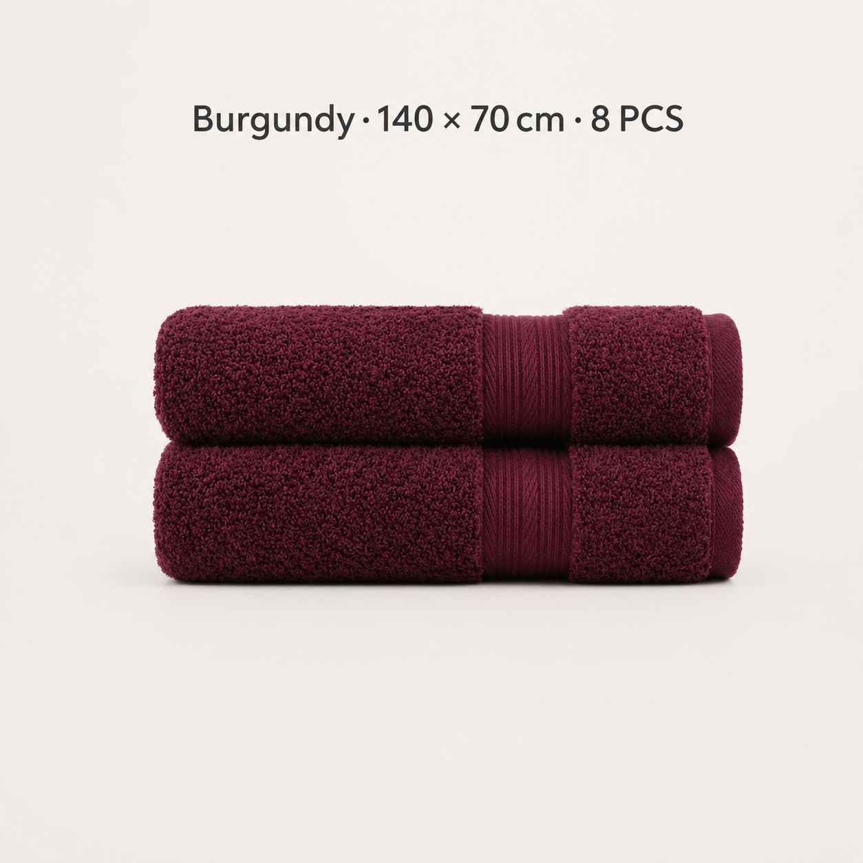 Pure Cotton Bath Towel Set – Burgundy & Turquoise | 500gsm Wholesale Towels
