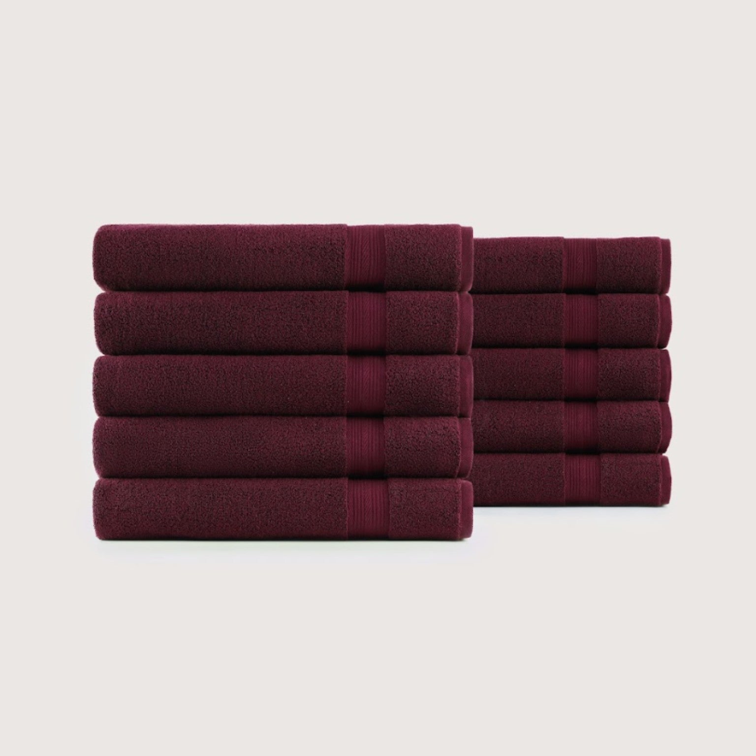 Pure Cotton Bath Towel Set – Burgundy & Turquoise | 500gsm Wholesale Towels