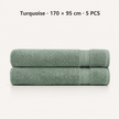 Pure Cotton Bath Towel Set – Burgundy & Turquoise | 500gsm Wholesale Towels