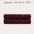 Pure Cotton Bath Towel Set – Burgundy & Turquoise | 500gsm Wholesale Towels