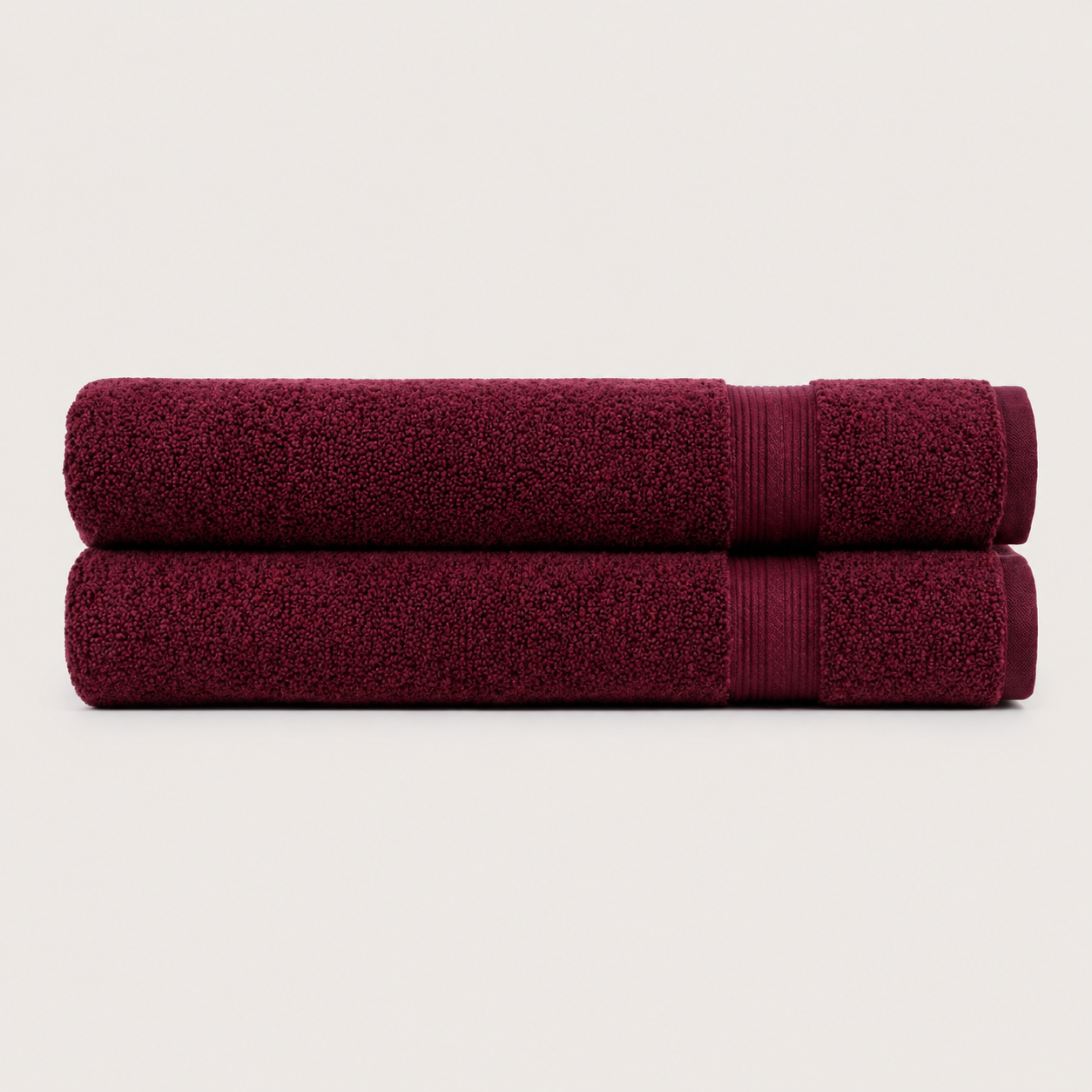 Pure Cotton Bath Towel Set – Burgundy & Turquoise | 500gsm Wholesale Towels