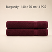 Pure Cotton Bath Towel Set – Burgundy & Turquoise | 500gsm Wholesale Towels
