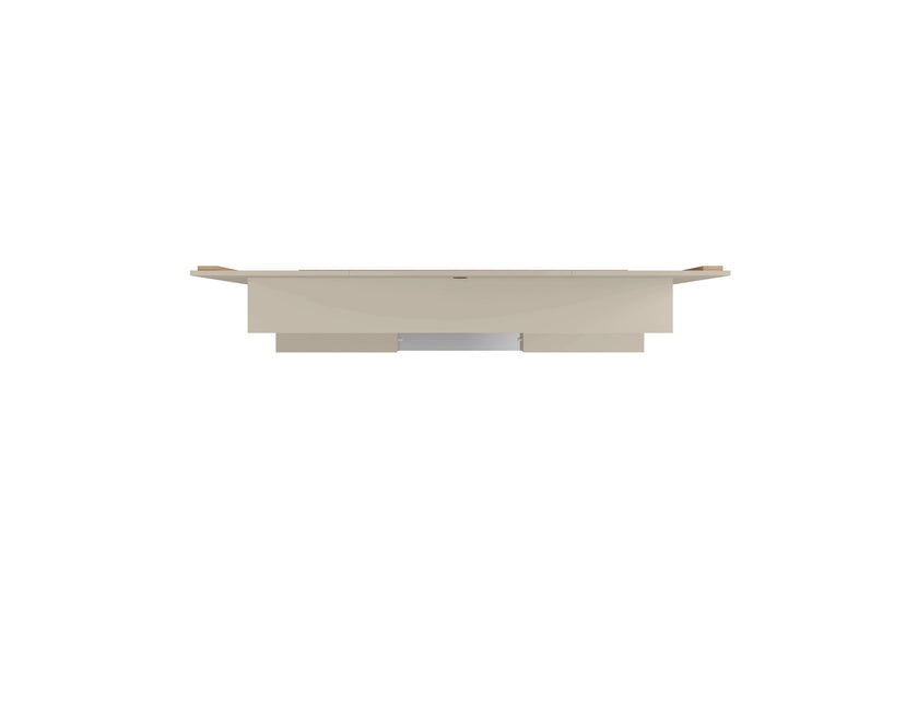 Augusta Modern Floating Shelved Entertainment Center - Beige/Cream Gloss