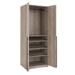 Genoa Modern 2-Piece Freestanding Wardrobe - Rustic Grey