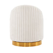 Pumpkin Swivel Chenille Accent Chair - Cream/Gold