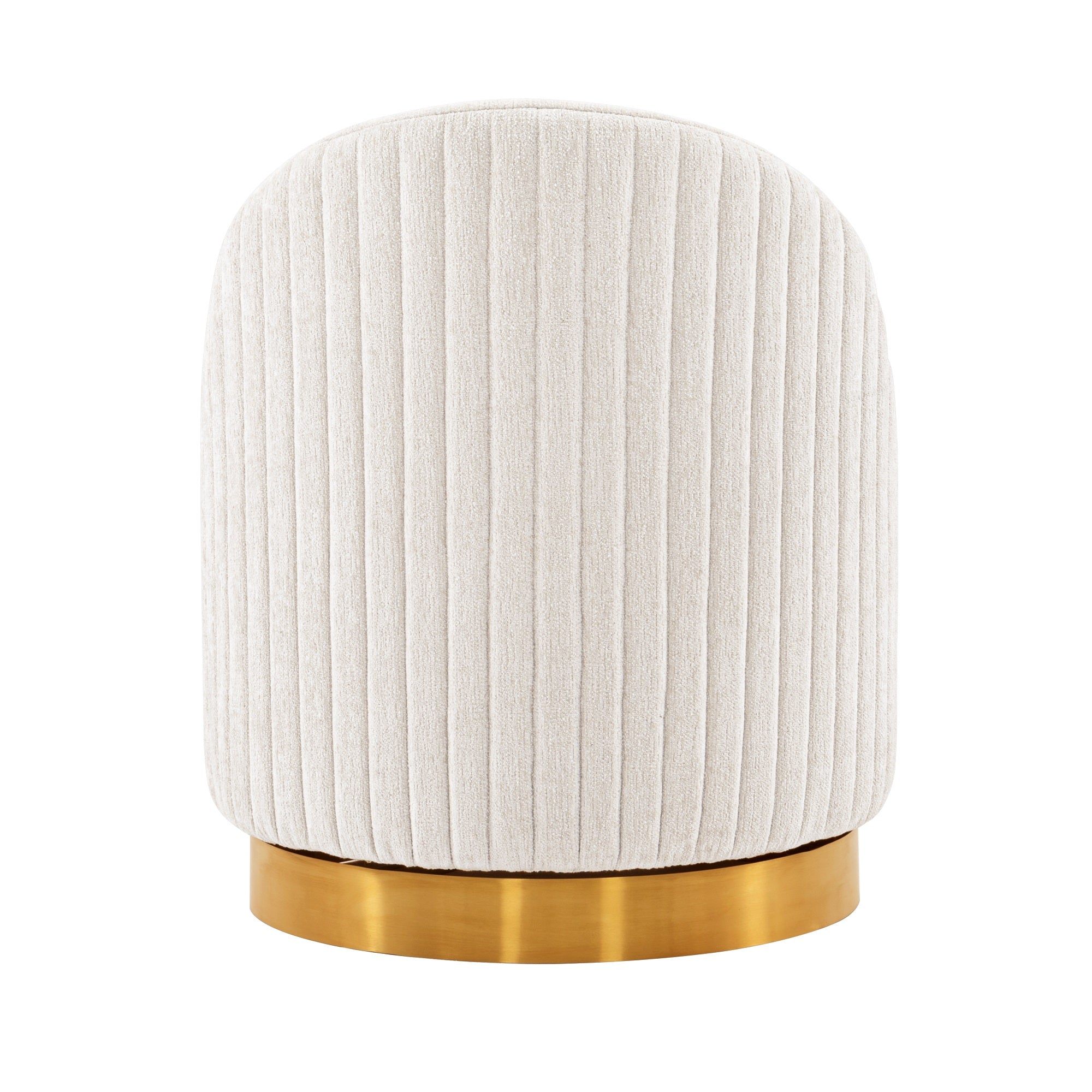 Pumpkin Swivel Chenille Accent Chair - Cream/Gold
