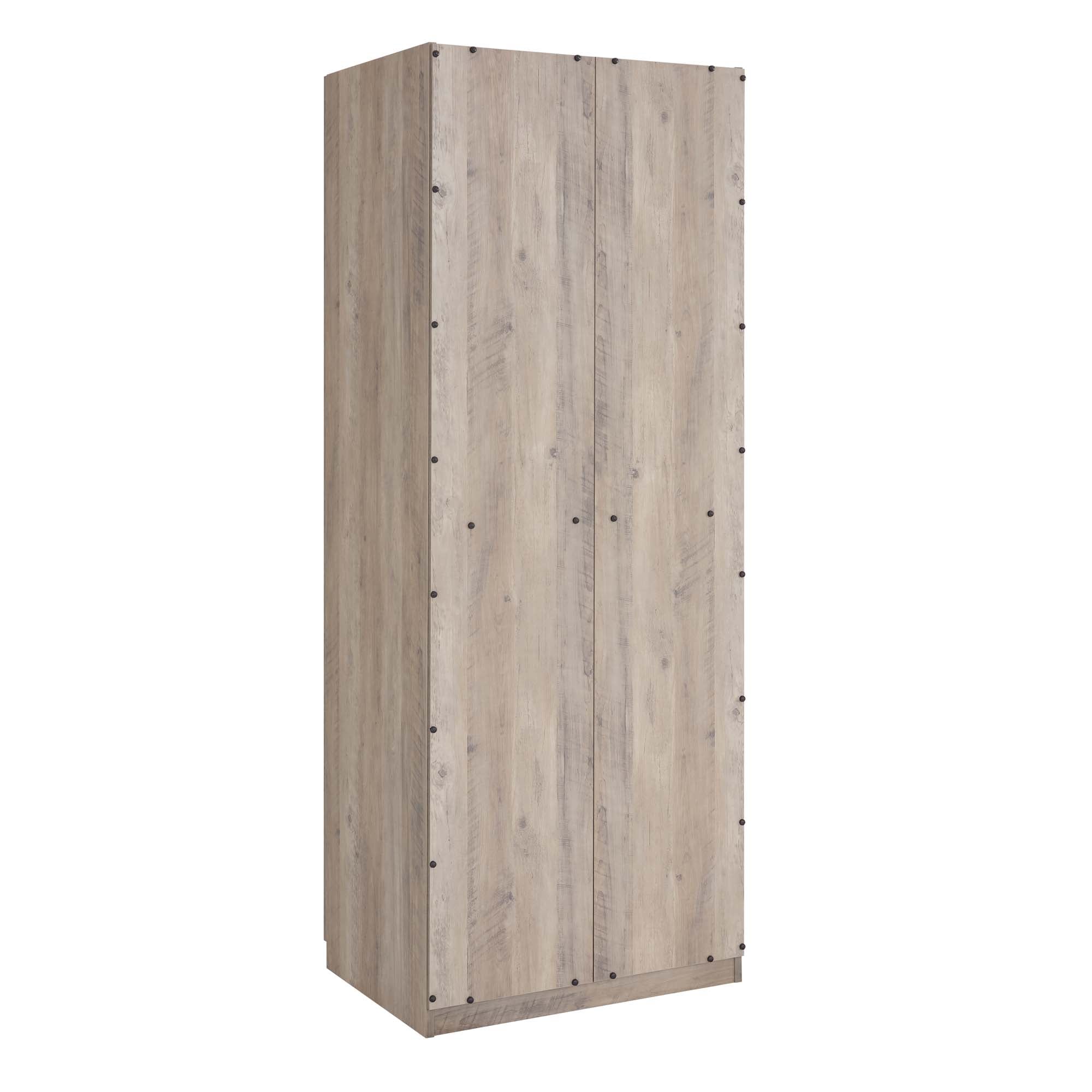 Genoa Modern 2-Piece Freestanding Wardrobe - Rustic Grey